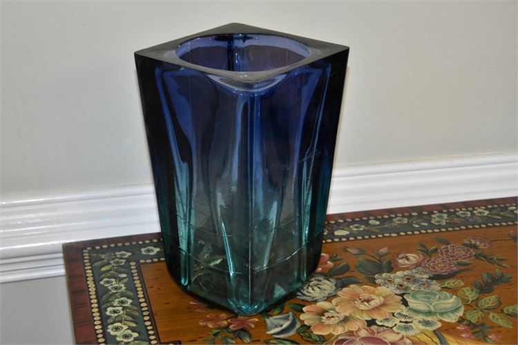 Contemporary Blue Glass Vase