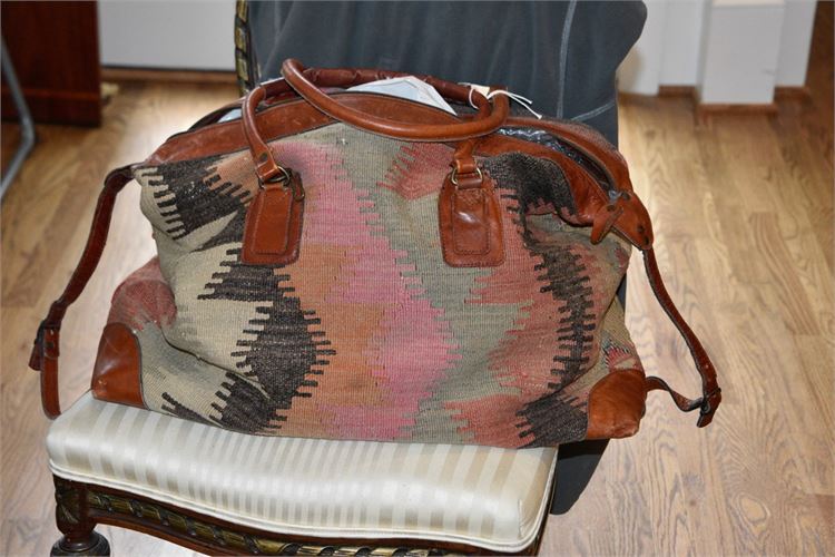 Turkish Kilim & Leather Duffle Bag