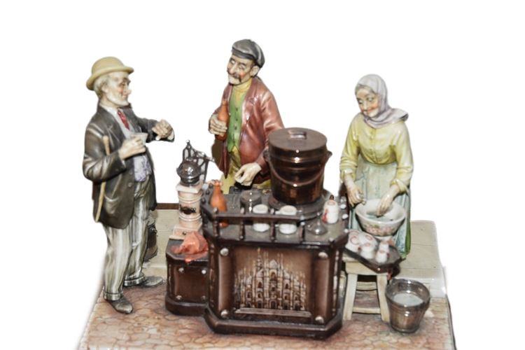 A BORSATO Porcelain Figural Grouping "Cafe Espresso"