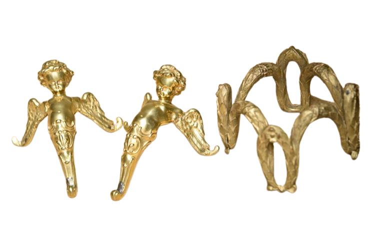 Group Antique Gilt Bronze Mounts