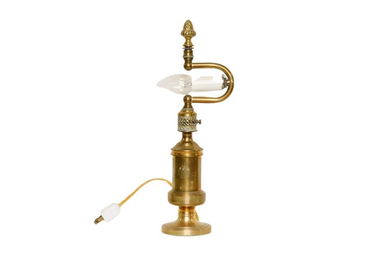 Unusual Brass Oil Lamp