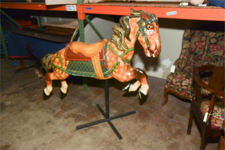 Vintage Carousel Horse on Stand