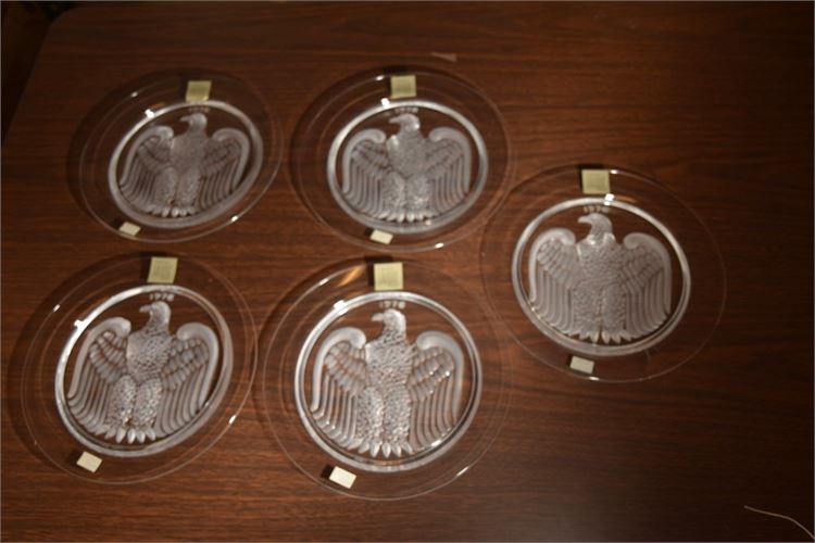 Set 5 LALIQUE Eagle Bicentenial 1976 Plates