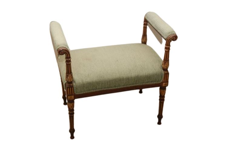 Neoclassical Style Painted & Gilt Bench