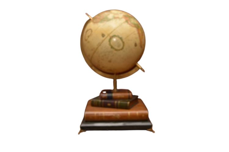 Decorative Globe on Faux Livre Stand