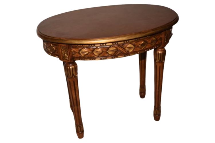 Oval Carved Side Table