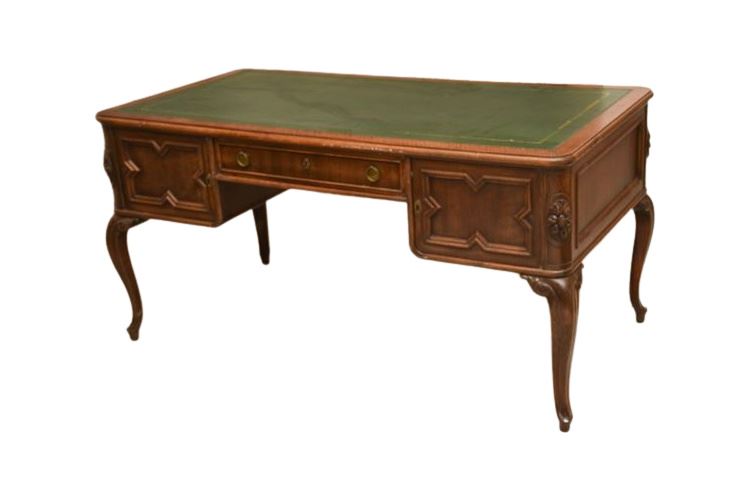 French Leather Top Bureau PLat