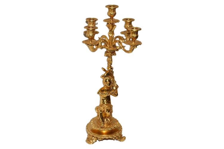 Gilt Bronze Figural Candelabrum