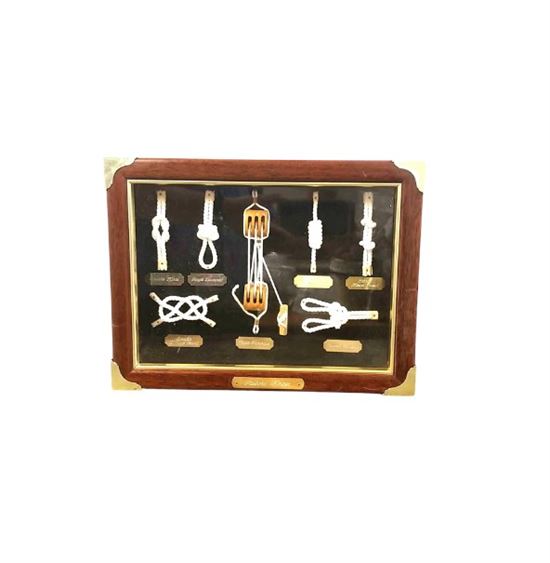 Nautical Sailors Knots Shadow Box with Brass Accents