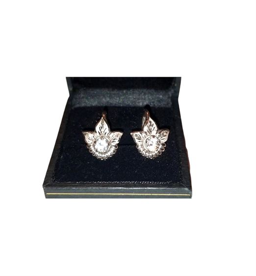 Antique Marvel Sterling Silver CZ Diamond Earrings