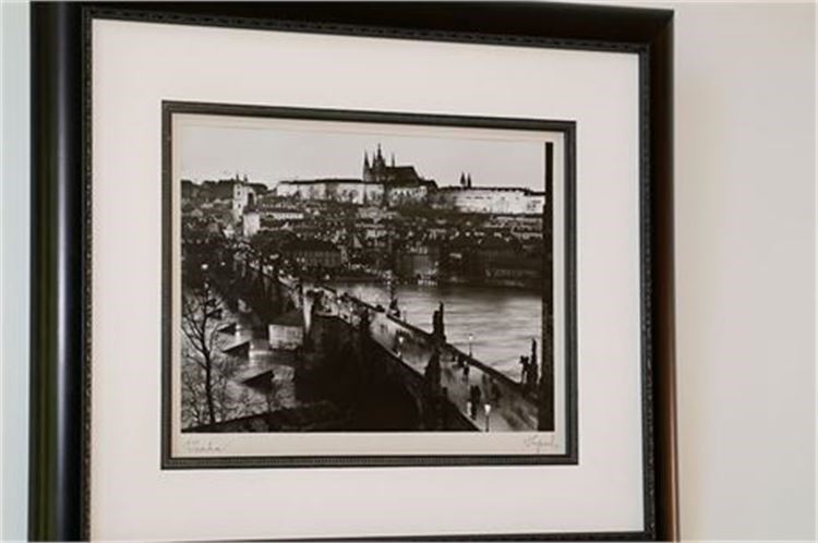 Vintage Framed Cityscape I, signed