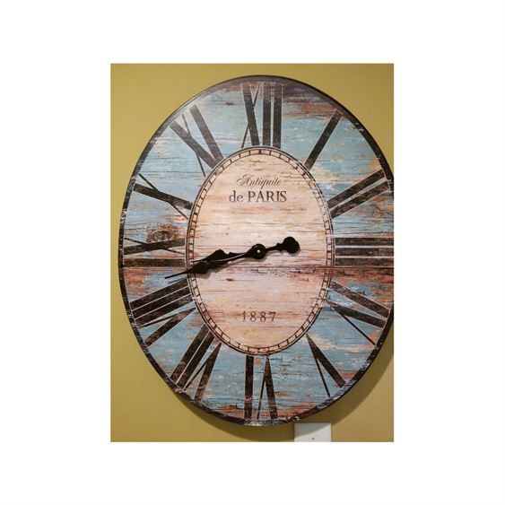 Antiquite de Paris Wood Wall Clock, 29.5" x 24.25"