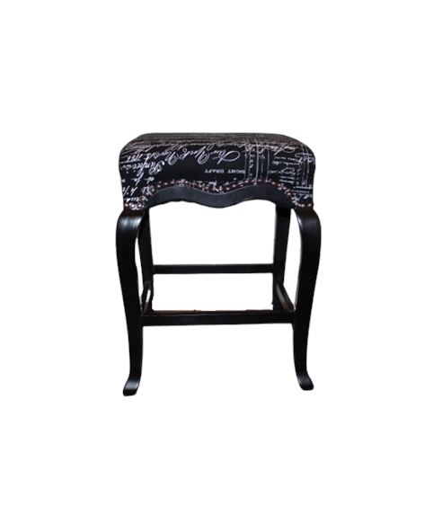 French Script Cushion Upholstered Backless Bar/Counter Stool