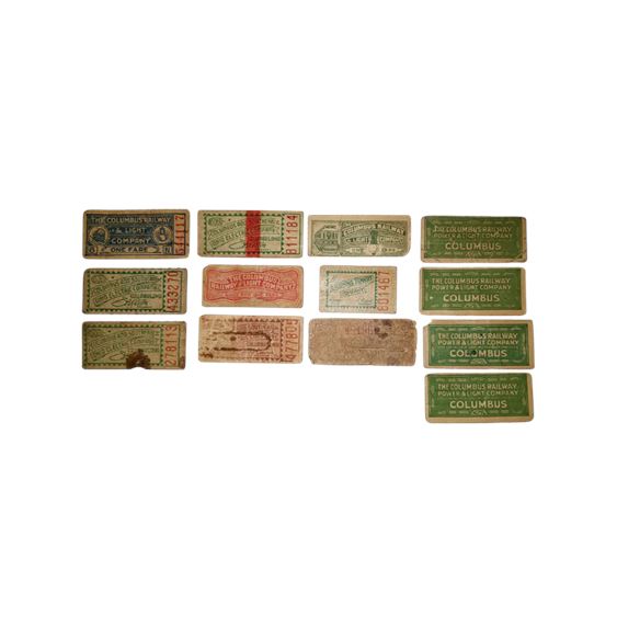 Vintage Lot of Columbus Ohio Railway Tickets, early 1900s