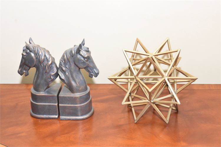 Horse Head Bookends and Decorative Object