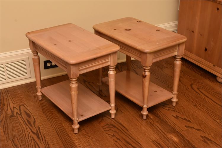 Pair Of Wooden End Tables