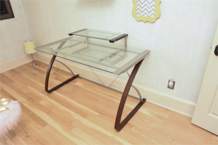 Modern Glass Top Desk