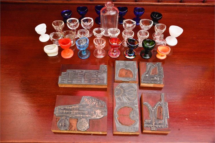 29 Vintage Eye Wash Cups and Printing Plates for Ophthalmic Research Paper.