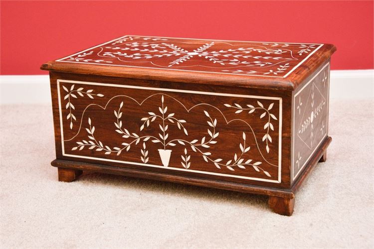 Wooden Chest With Inlaid Details