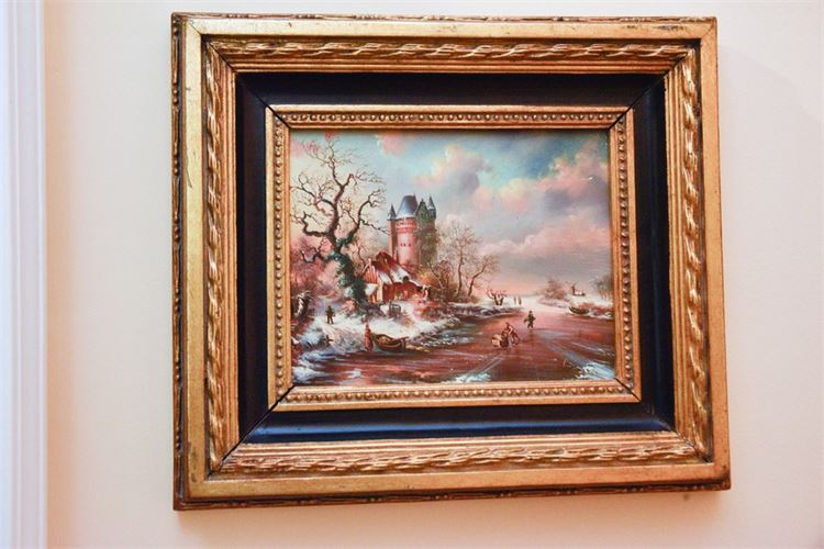 Framed Oil On Canvas Landscape Signed