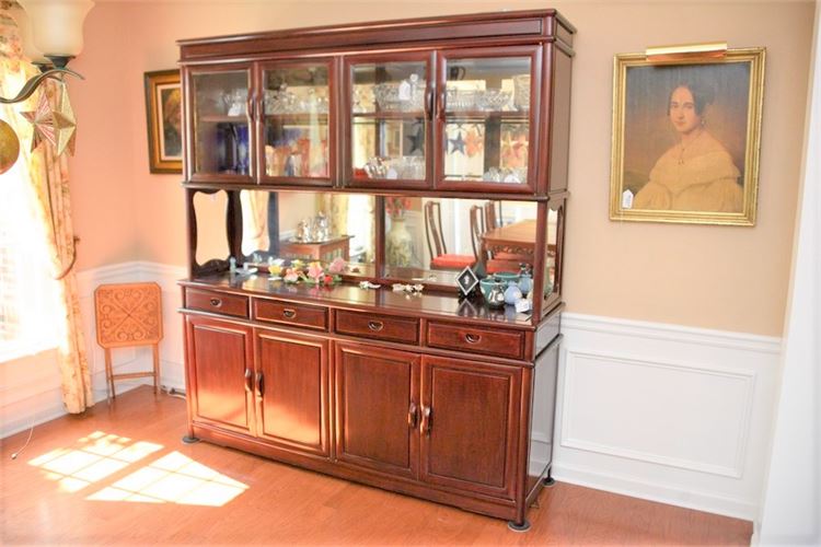 Chinese Wood Vitrine Cabinet (Without Contents)