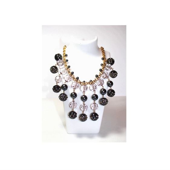 Kate Spade Rhinestone and Rare Ombre Crystal Bead Necklace