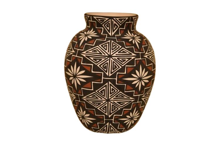 Native American Pottery Vase Monogramed M.M.