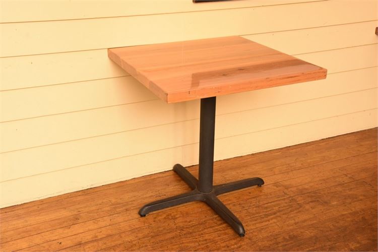 Wood Top Restaurant Style Pedestal Table