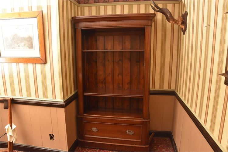 Mahogany Shelf Unit with Lower Drawer