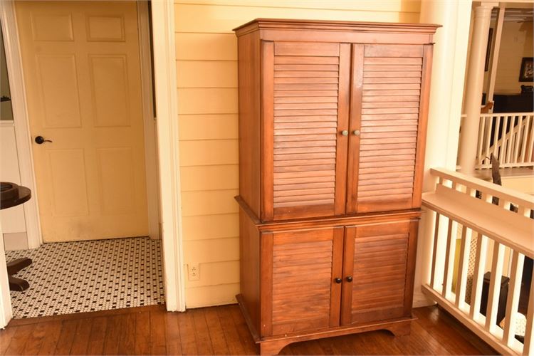 Wooden Cabinet With Shutter Doors