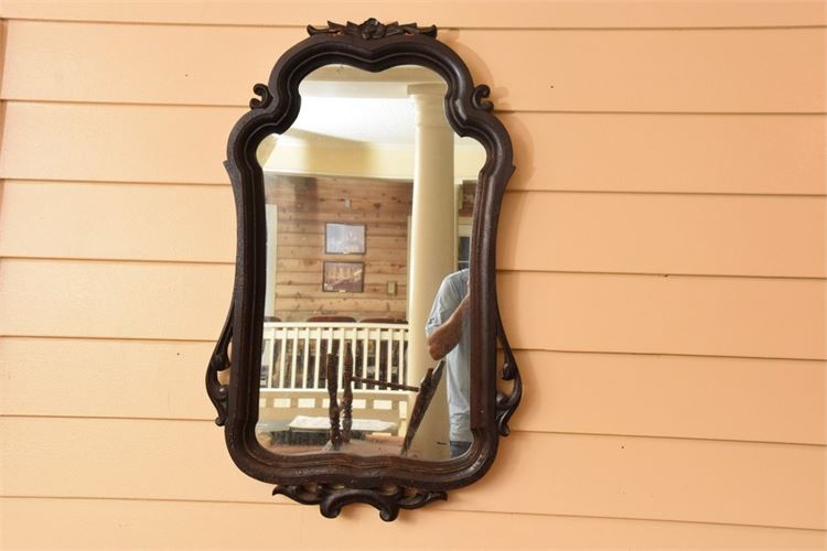 Carved and Scrolled Wood Framed Mirror