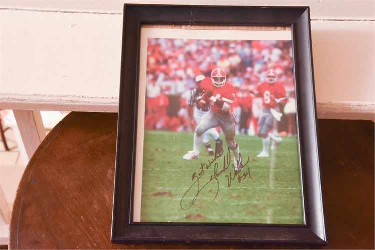 Framed Autographed Hershel Walker Photograph