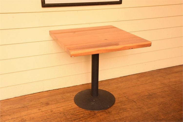 Wood Top Restaurant Style Pedestal Table