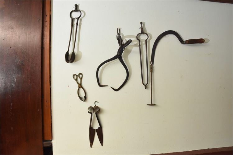 Six (6) Antique Metal Implements