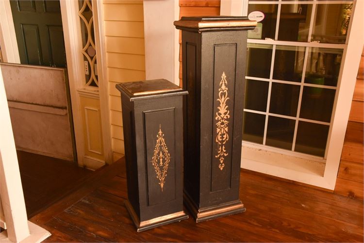 Pair Of Paint Decorated Pedestals