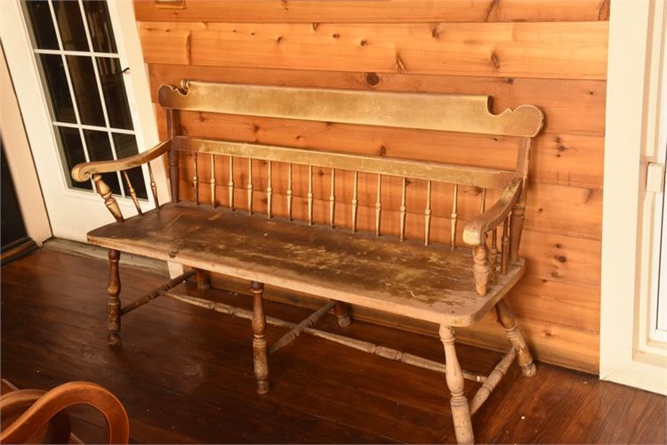 Vintage Wooden Porch Bench