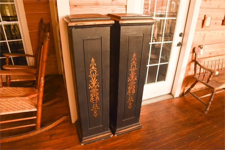 Pair Of Paint Decorated Pedestals