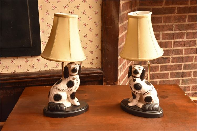 Pair Of Figural Dog Lamps