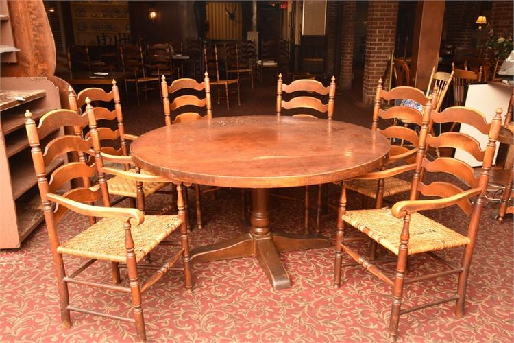 Round Dining Table and Six (6) Chairs