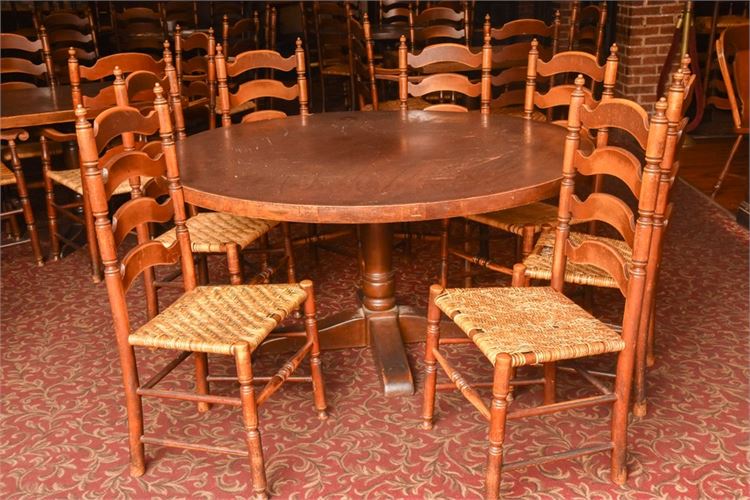 Round Dining Table and Six (6) Chairs