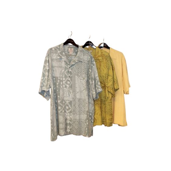 Three (3) Tommy Bahama 100% Silk Men's Shirts (XL)