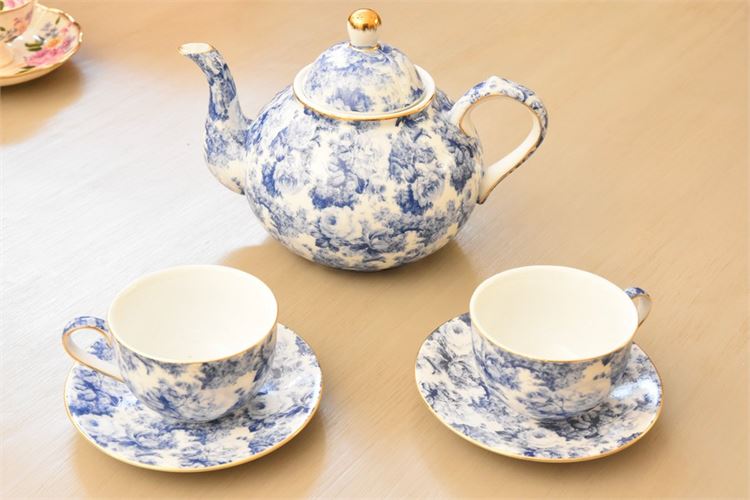 BAUM BROS. Floral Pattern Partial Tea Service