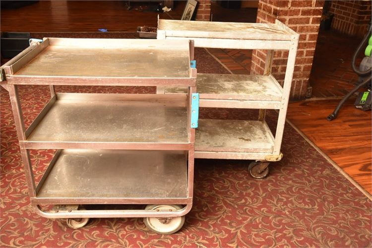 Two (2) Metal Rolling Carts