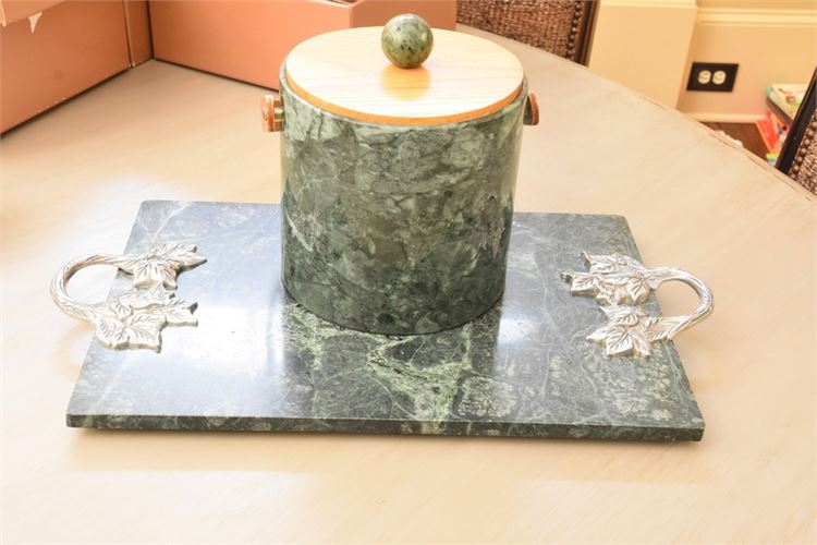 Marble Ice Bucket and Serving Block