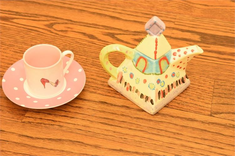 Teacup Saucer and Teapot