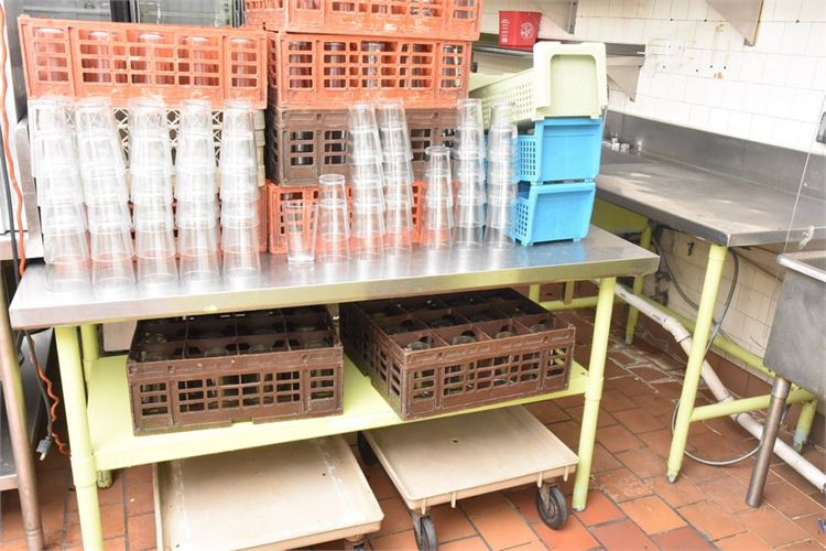 Group Lot Of Cups and Plastic Racks