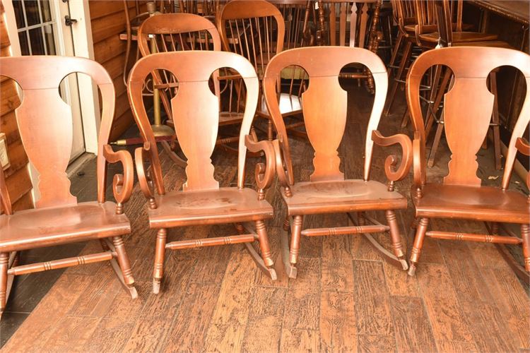 Four (4) Wooden Rocking Chairs