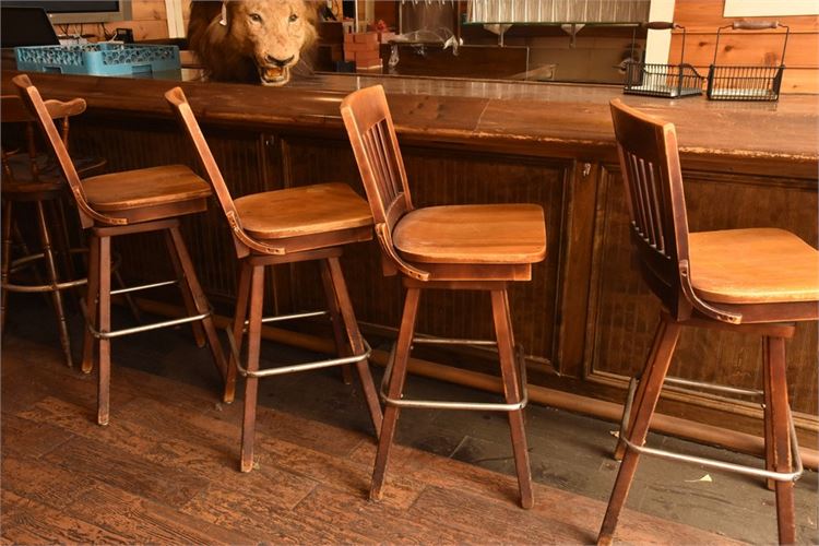 Four (4) Wooden Barstools