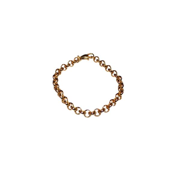 Italian 14K Yellow Gold Rolo Link 7" Bracelet, Lobster Clasp