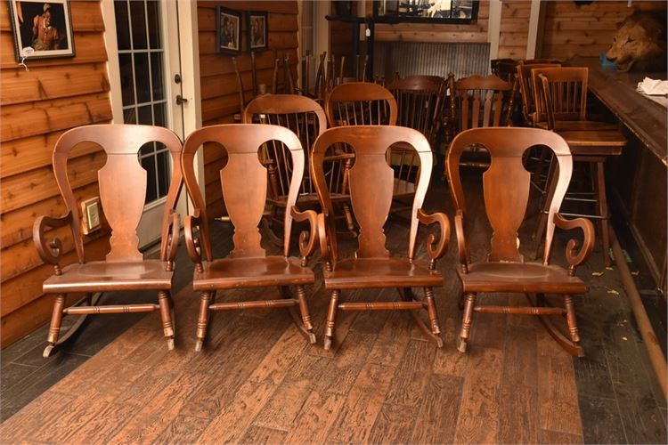 Four (4) Wooden Rocking Chairs